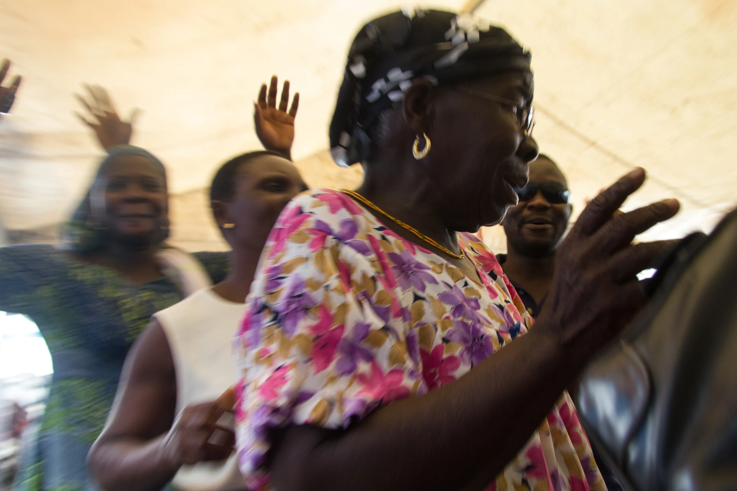 In the end, patients celebrate their restored vision. Its a joyful time of music and dancing. Day workers play drums and sing. A patient turned to me and said in broken english, "I can see again. Today is a happy day." Tears rolled down her checks. 