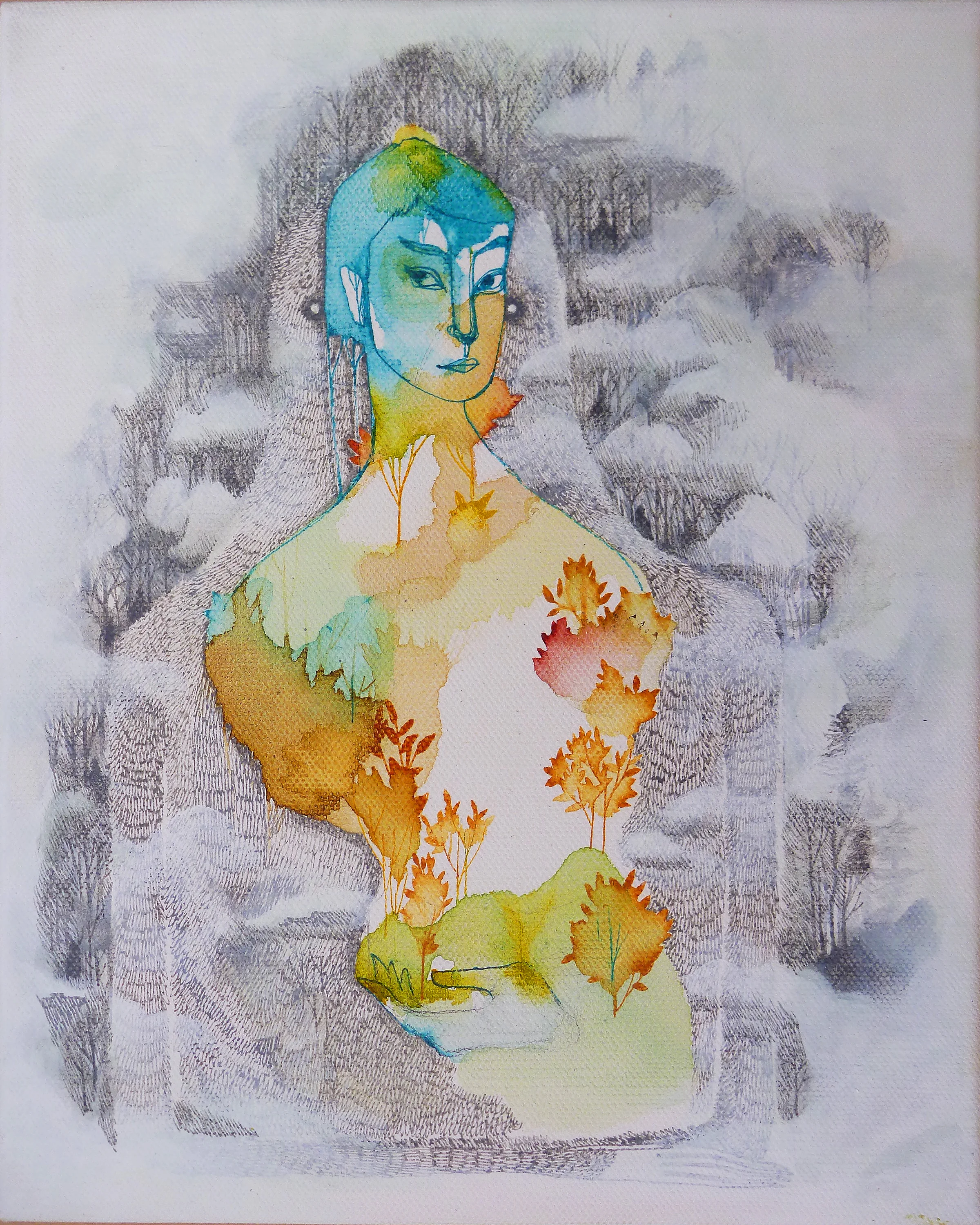 Lady in Grey/ 8 1/2 X 11/SOLD
