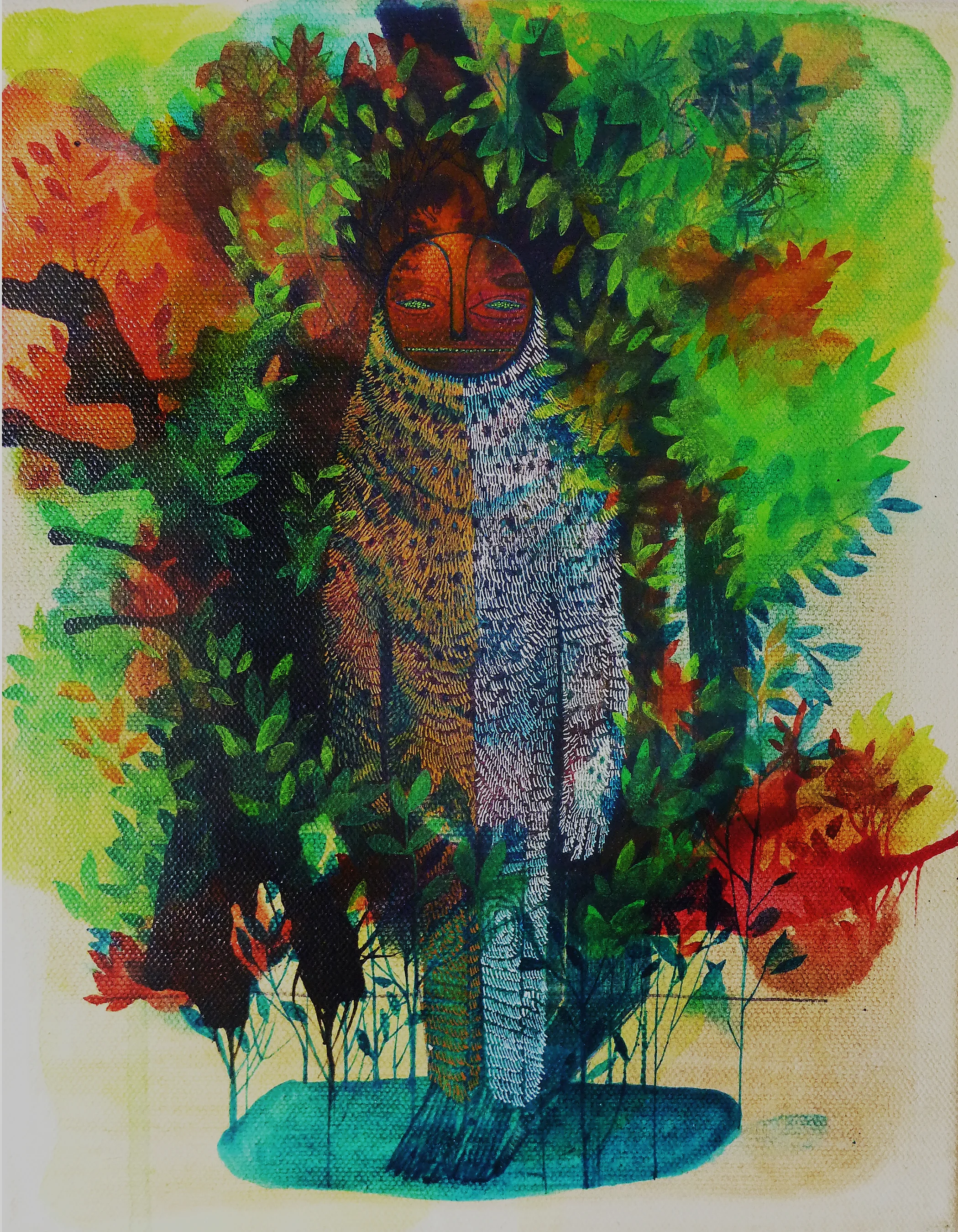 Tree Man/ Acrylic Ink on Canvas/ SOLD