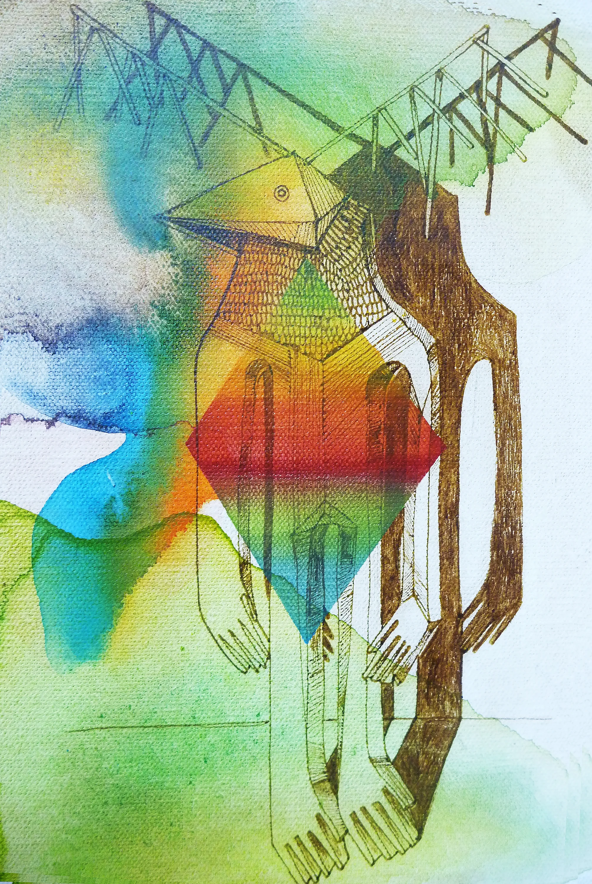 Hirsch Head/ Acrylic Ink on Canvas/ SOLD