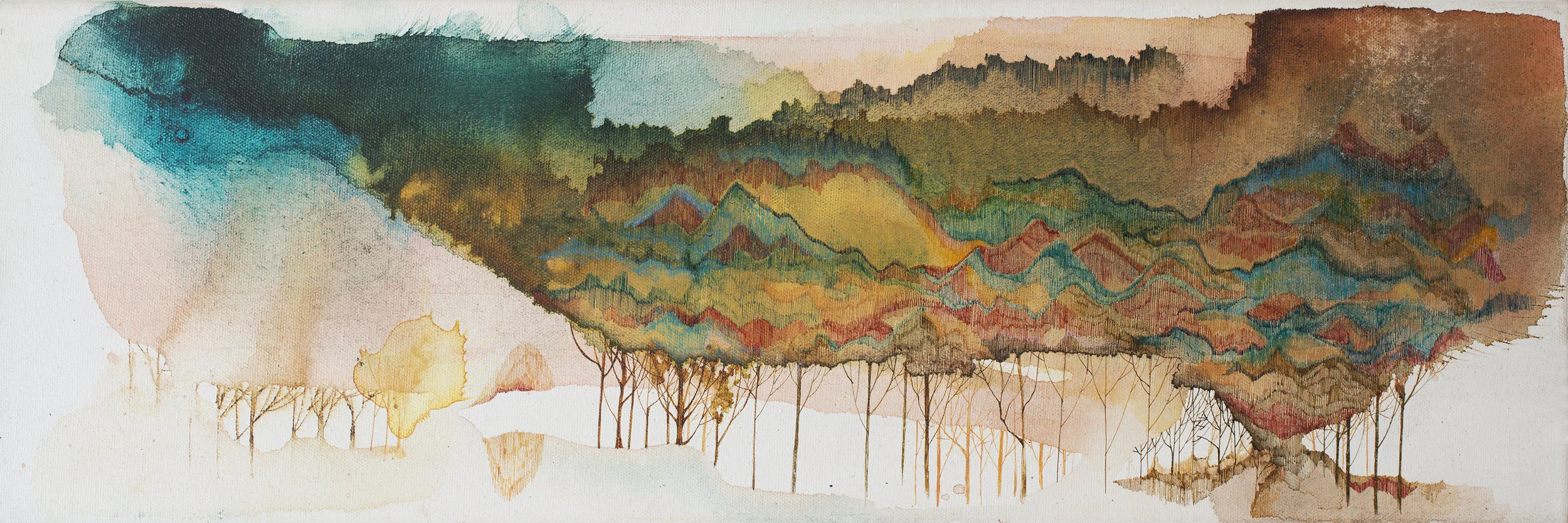 Tree Whale/Acrylic ink on canvas/Original Sold