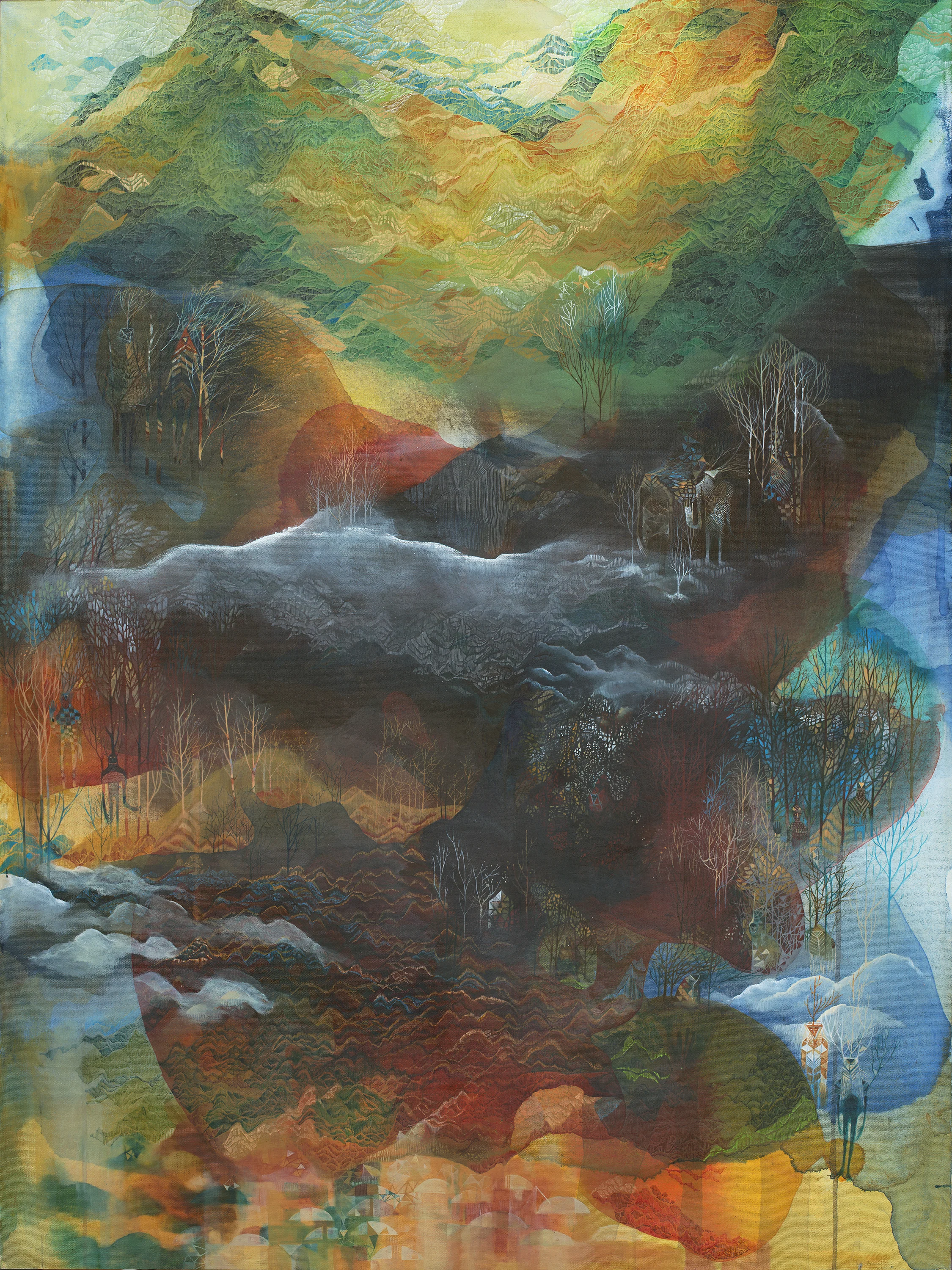 Three Year Night/ Acrylic and Ink on Canvas/ 30"X40"/SOLD