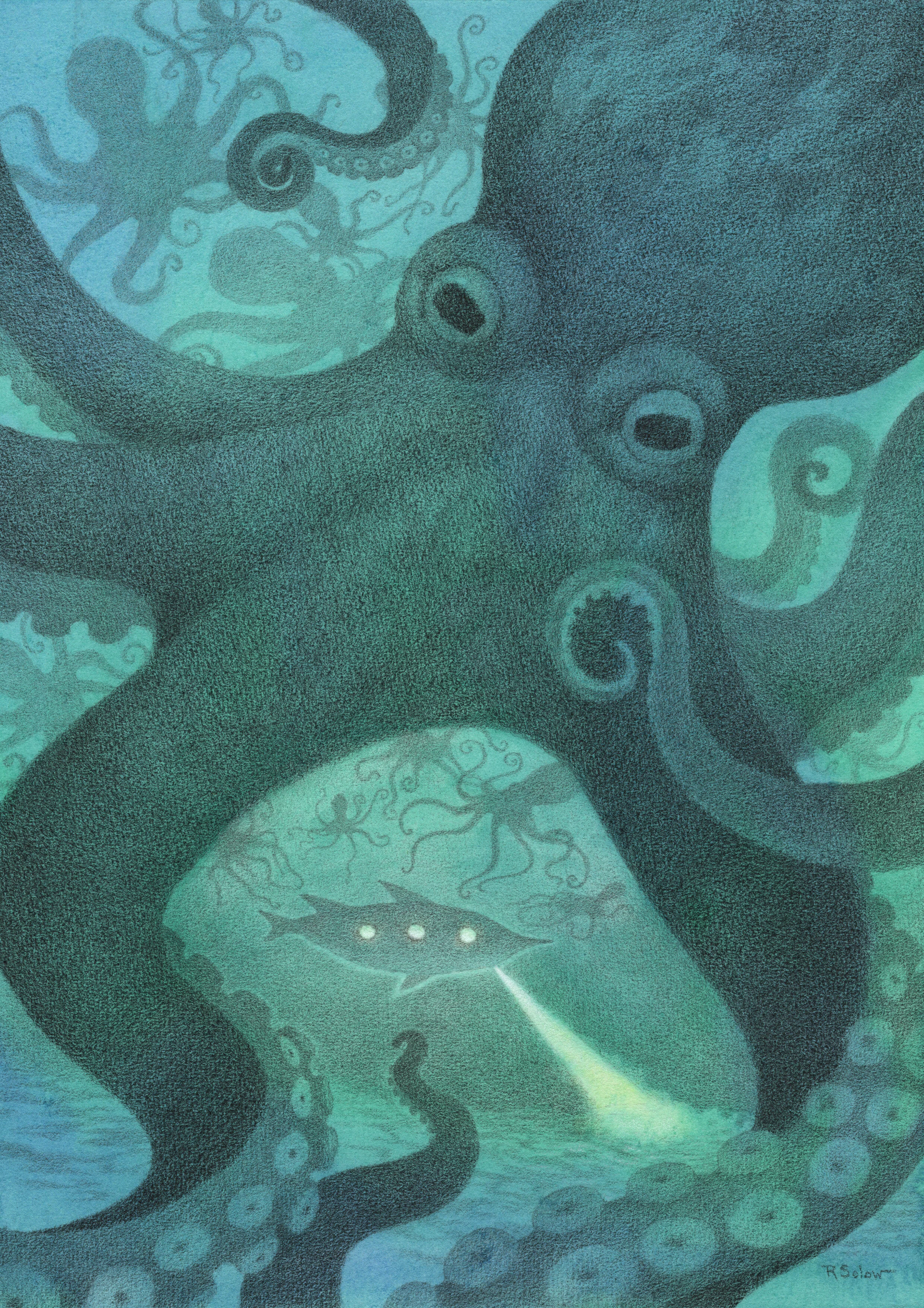 Attack on the Nautilus - Framer's Gallery Jules Verne Show