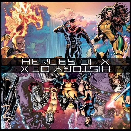 Heroes of X - Debut X-Men Column with Comics Bookcase