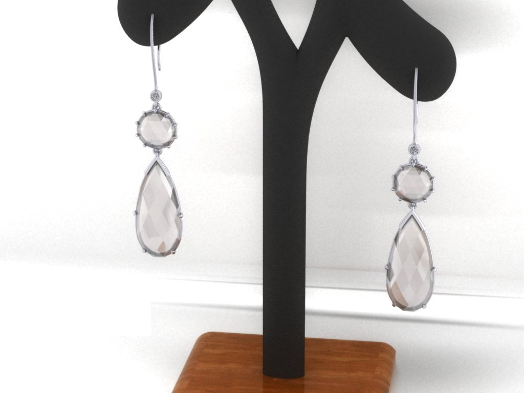 Rockin' Quartz and Diamond Earrings 