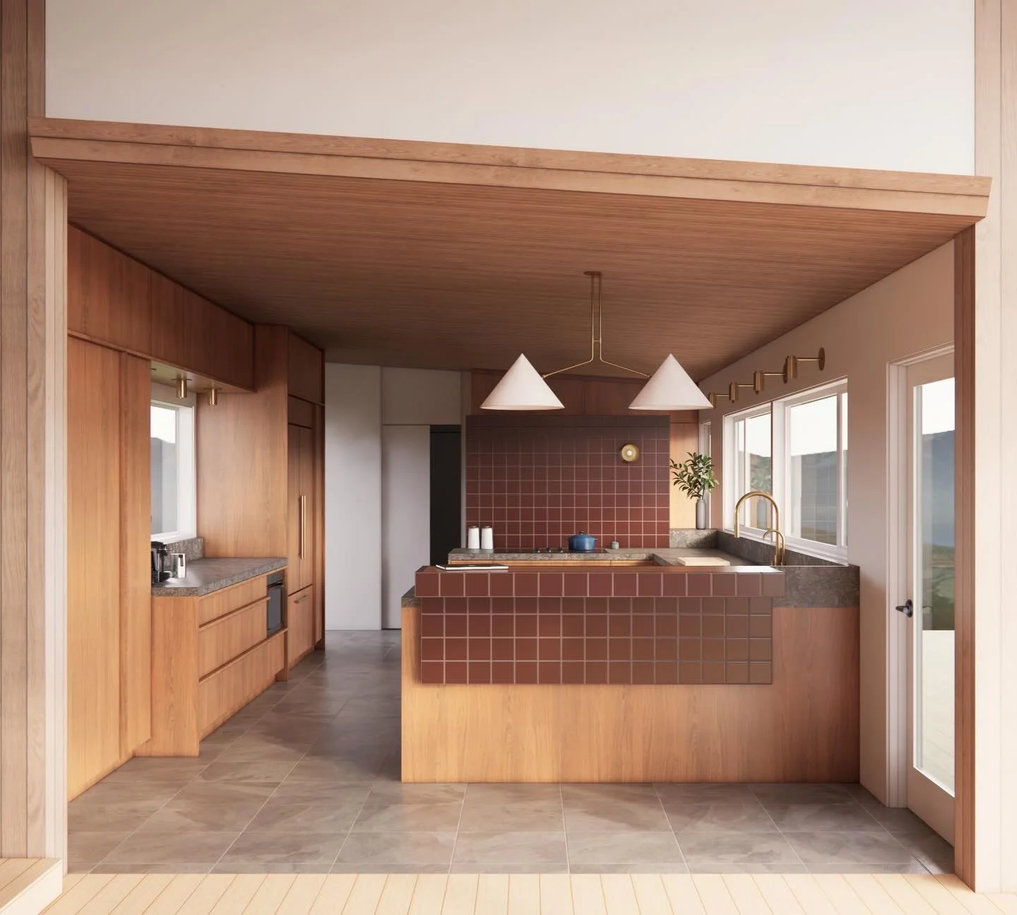We&rsquo;re hard at work on thoughtful improvements to a beautiful, mostly original, 1957 PNW modern home in Lake Oswego.  This kitchen study is a reflection of careful modernization and selective materials, lightly drawn from the Usonian color palet