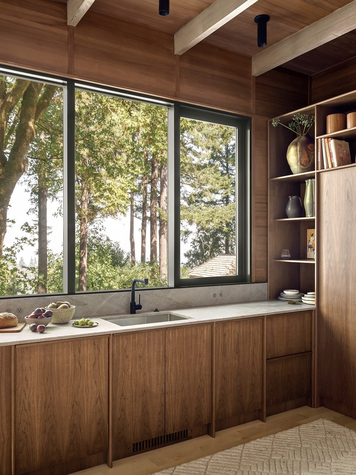 Remember your favorite Champagne cave? This is the newly transformed primary kitchen in the home, designed to feel as if it&rsquo;s always been.  A careful concert of wood and stone, considered detailing and masterful execution.  Thank you @space_des