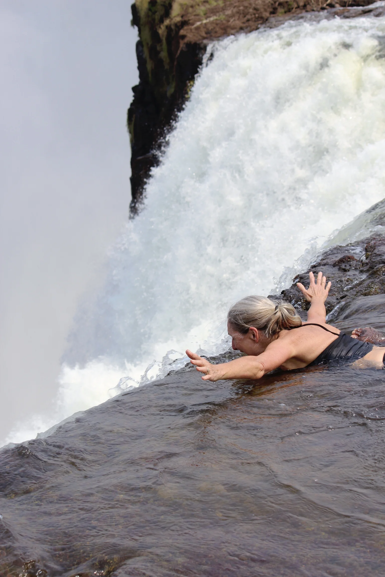 Sandra at Victoria Falls
