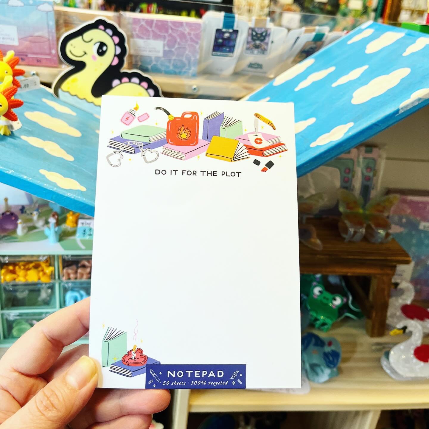 Do it for the plot&hellip; could get you in trouble but it could be so fun! The stationery area is fully stocked. Start planning your next adventure today. #evanston #maindempstermile #stationery #stationeryaddict #cute #notepad #paper