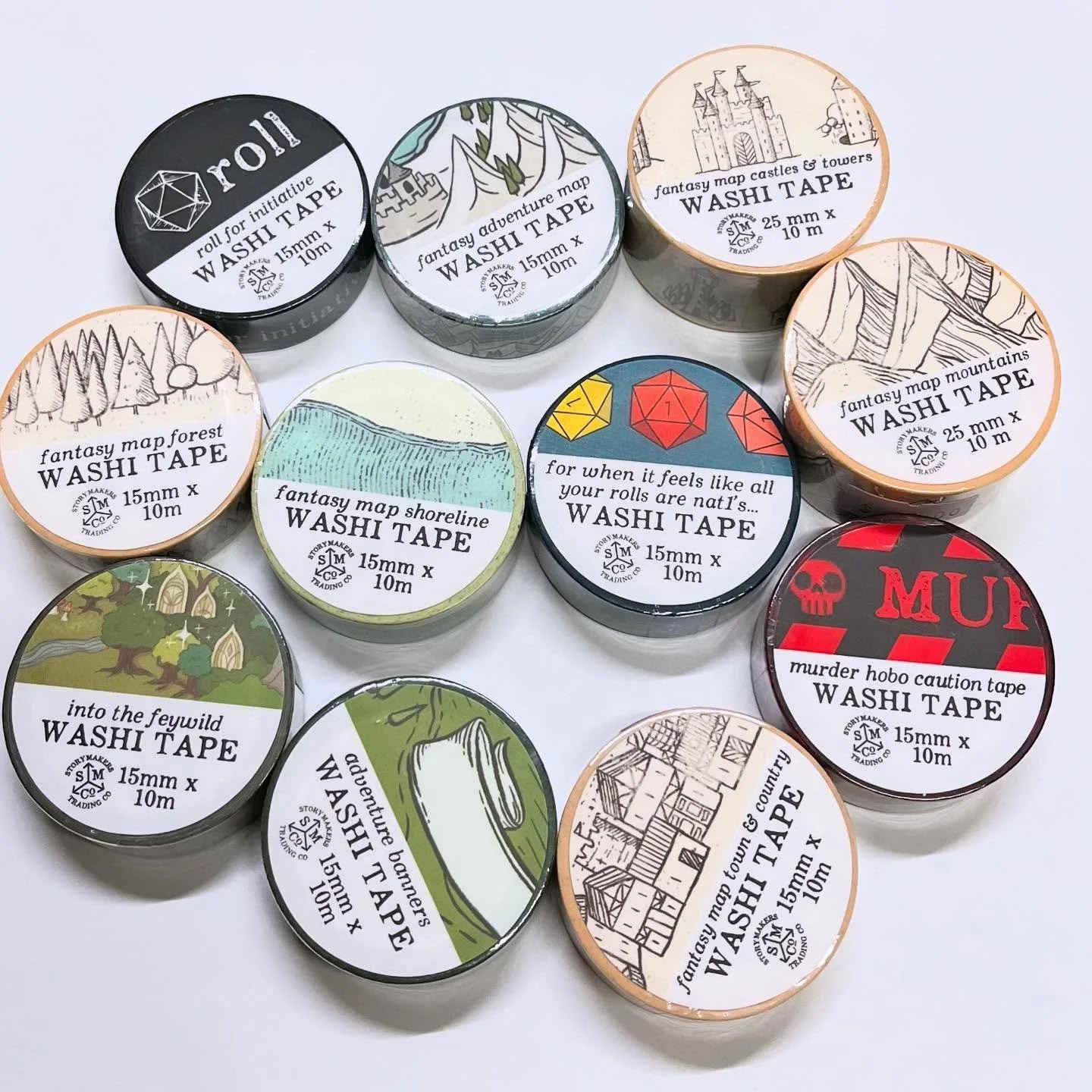 Hey Fantasy/D&amp;D fans, we just got a new line in today.  I am loving the designs on these washi tapes. See you soon, stationery friends. 📝💕 #washi #stationery #evanston #chicago #maindempstermile #dnd #fantasy