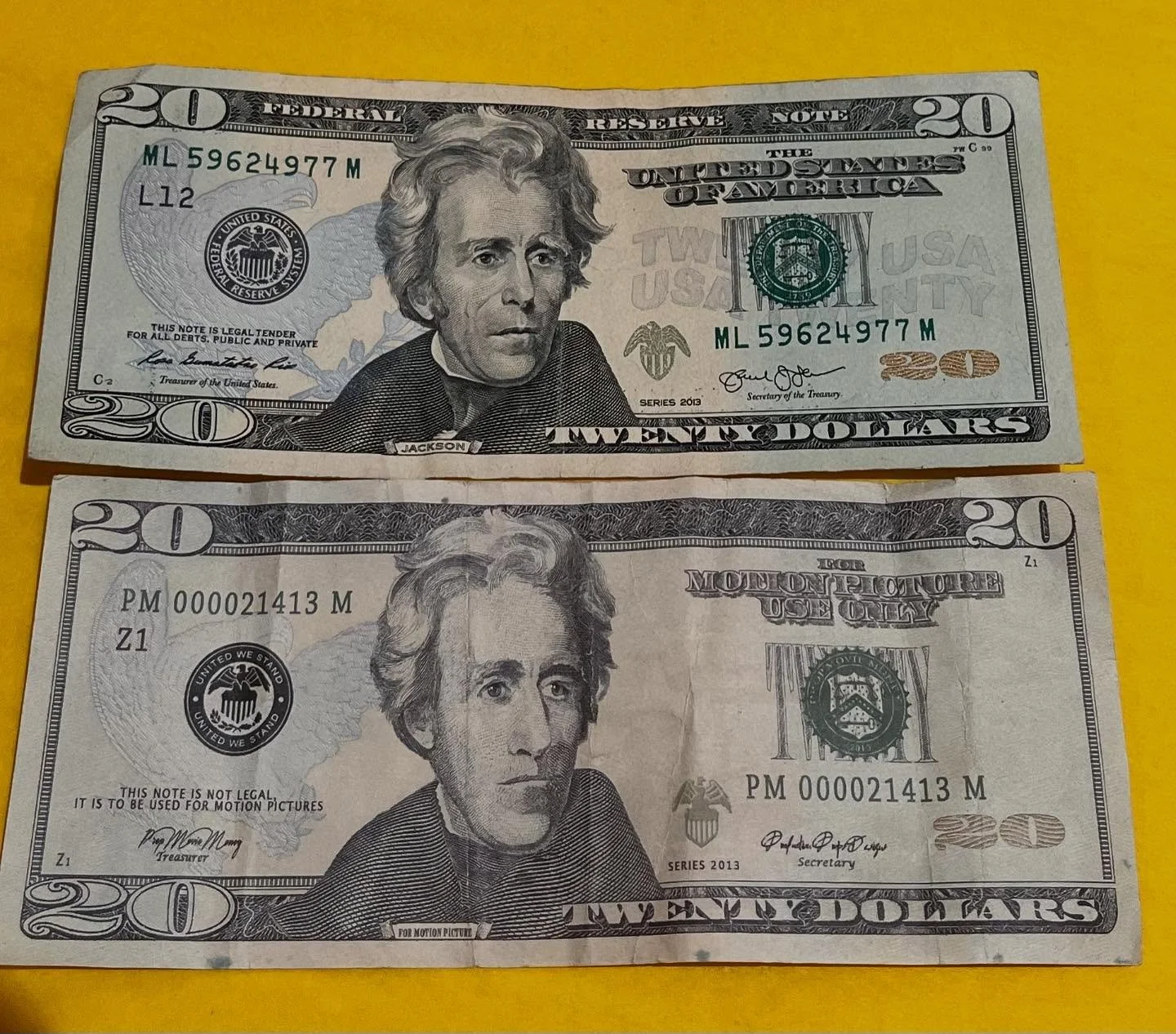 Ok. Who paid us with this? Look at Andrew Jackson&rsquo;s face. I spotted the weirdness right away then I flipped it over. 🥸😳 Ok. Real funny. I hope whoever you are, may you never win an Oscar. 🤣