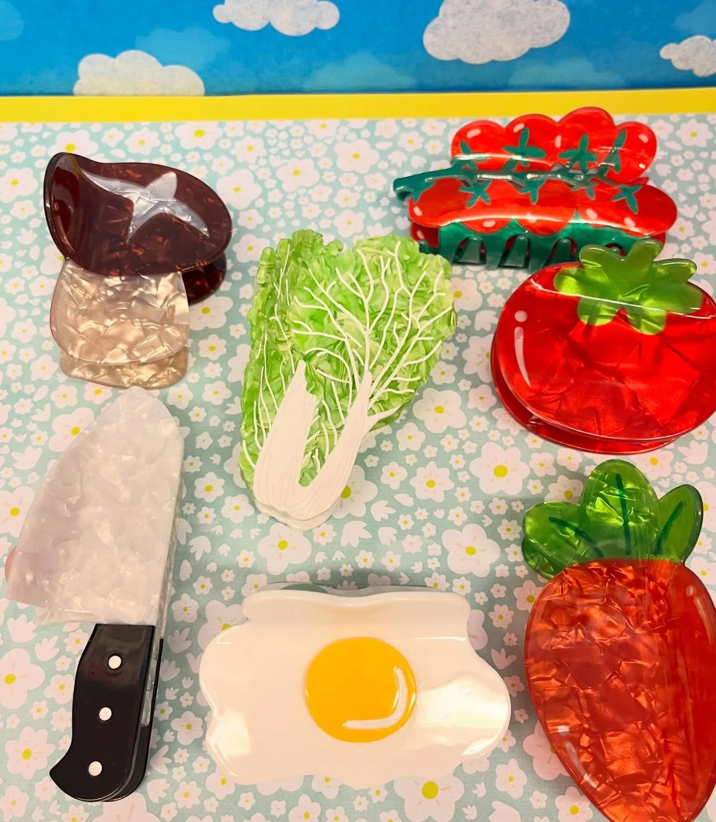 It&rsquo;s Hair season! 👩&zwj;🎤Put your hat away and grab a fun clip instead. How about an egg or a dragon in your hair! The world has gone mad but we still have whimsy! 🤪🐲🍅🧜&zwj;♀️