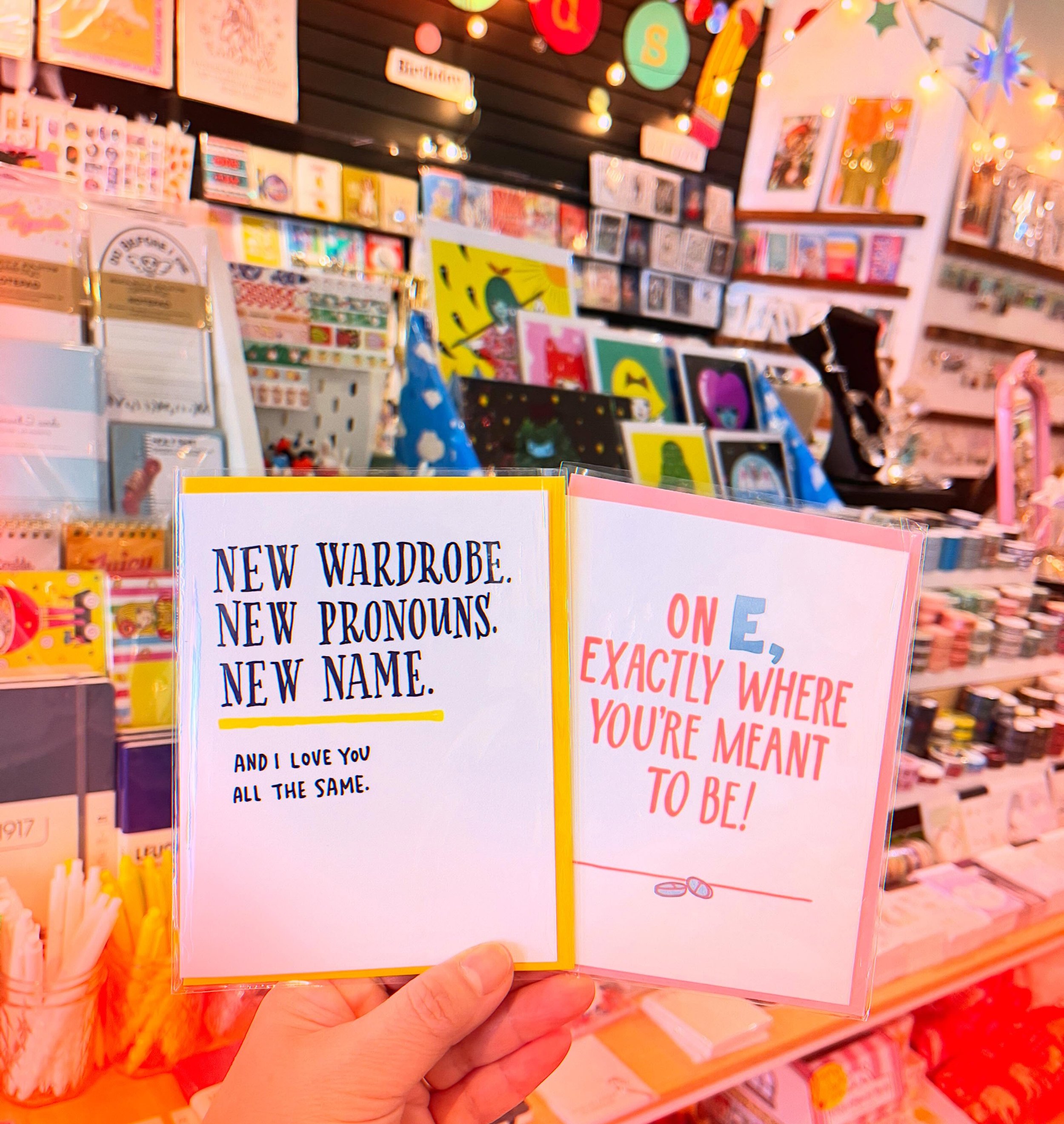 Yay! We have every card for every occasion, and celebration cards are the best! We need to celebrate gender affirming care, and we need to be loud. 📣Don&rsquo;t let the haters win and push you down. We love you. ❤️❤️❤️#transisbeautiful  #pride #evan