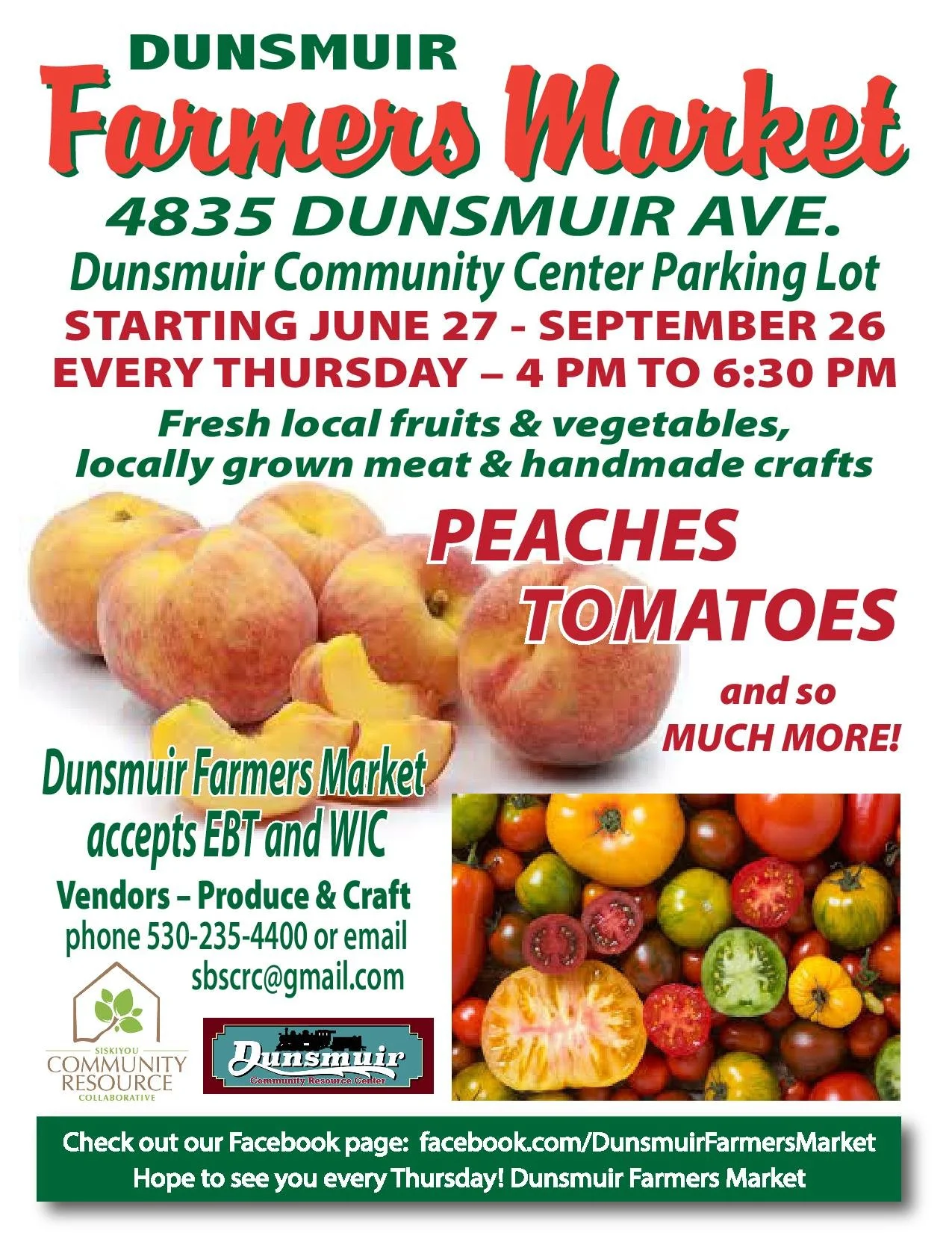 7 DAYS UNTIL DUNSMUIR FARMERS MARKET OPENS !!!