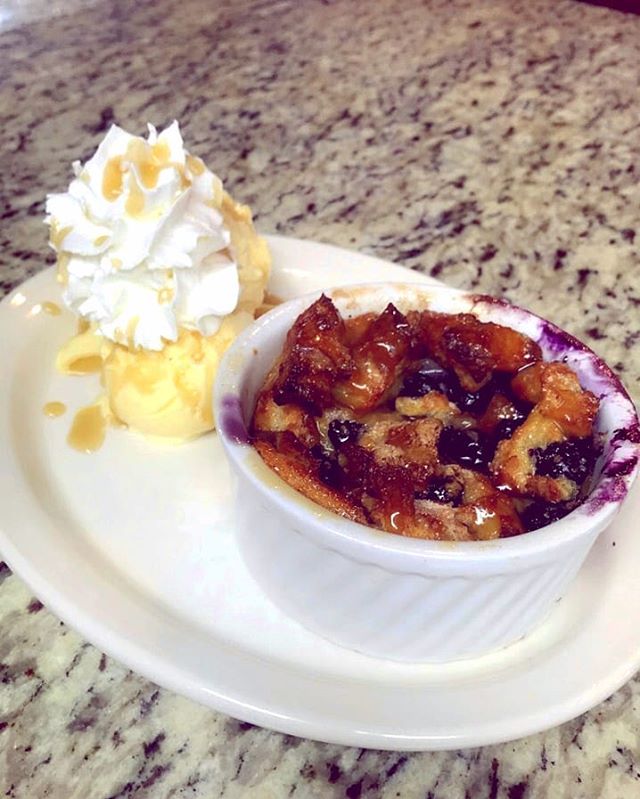 Check out our new dessert! Blueberry Bread Pudding and Vanilla Ice Cream on the side. Try the Blueberry Bread Pudding for $3.99 and add the ice cream for $1.79! This is an all new dessert, so come on in for come coffee and enjoy this tasty treat.