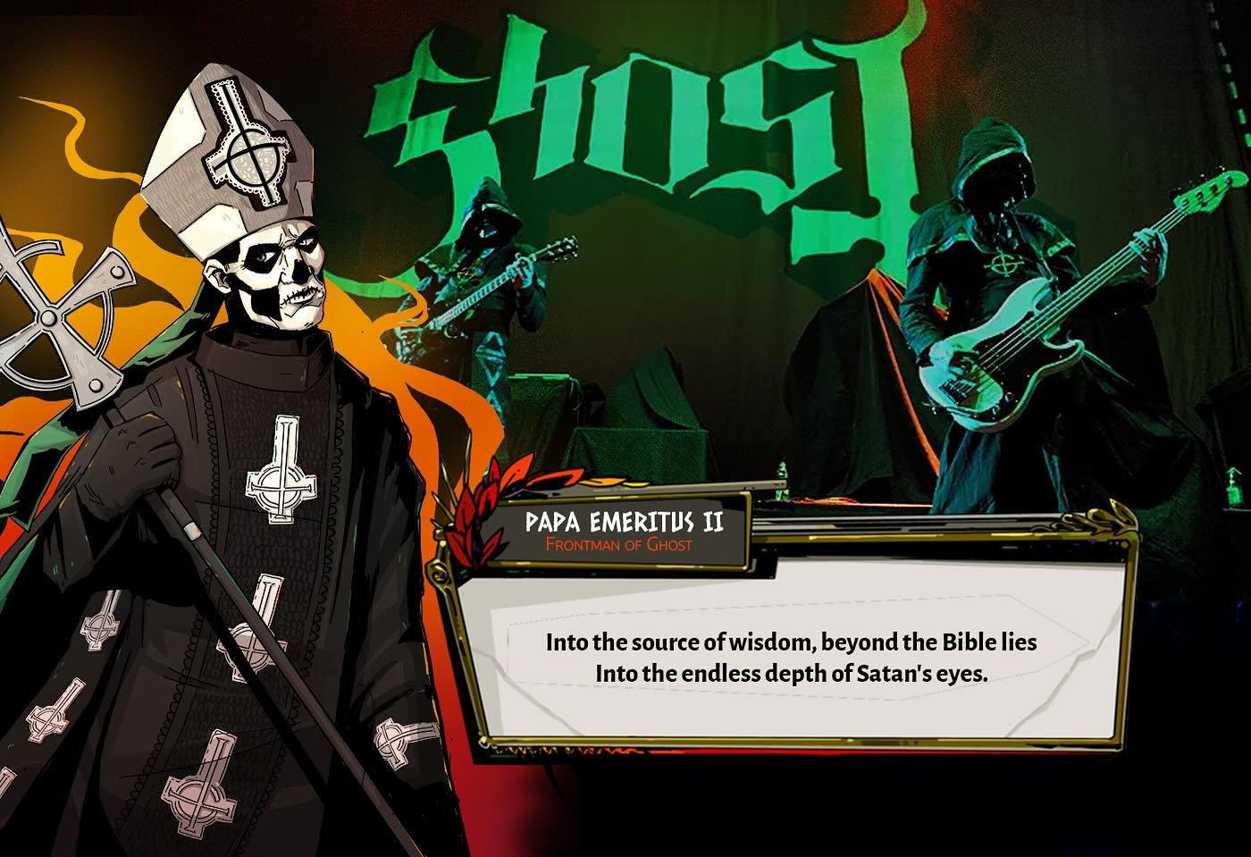 Into the eyes of fire 🔥 

The final Hades inspired portrait of the frontmen, just in time for @mystic.ministry event this weekend!

I hope to see you there! 

This series has been so fun, I have a few more ideas up my sleeve. 

#thebandghostbc #theb