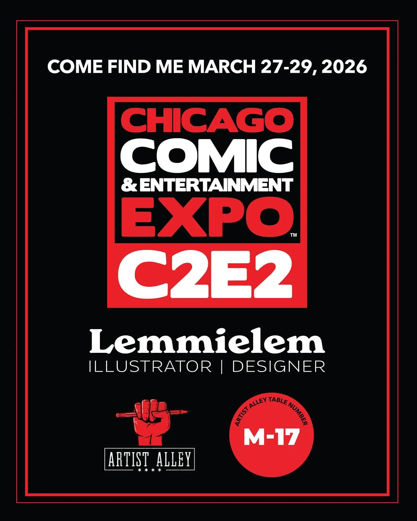 Back to Chicago in 💥two weeks💥

I&rsquo;m bringing my Ghostly best to the windy city. Come say hi, i&rsquo;m pumped to see you again for my 8th year!

#c2e2 #chicago #midwest #thebandghostbc #thebandghost #ghost #artistalley