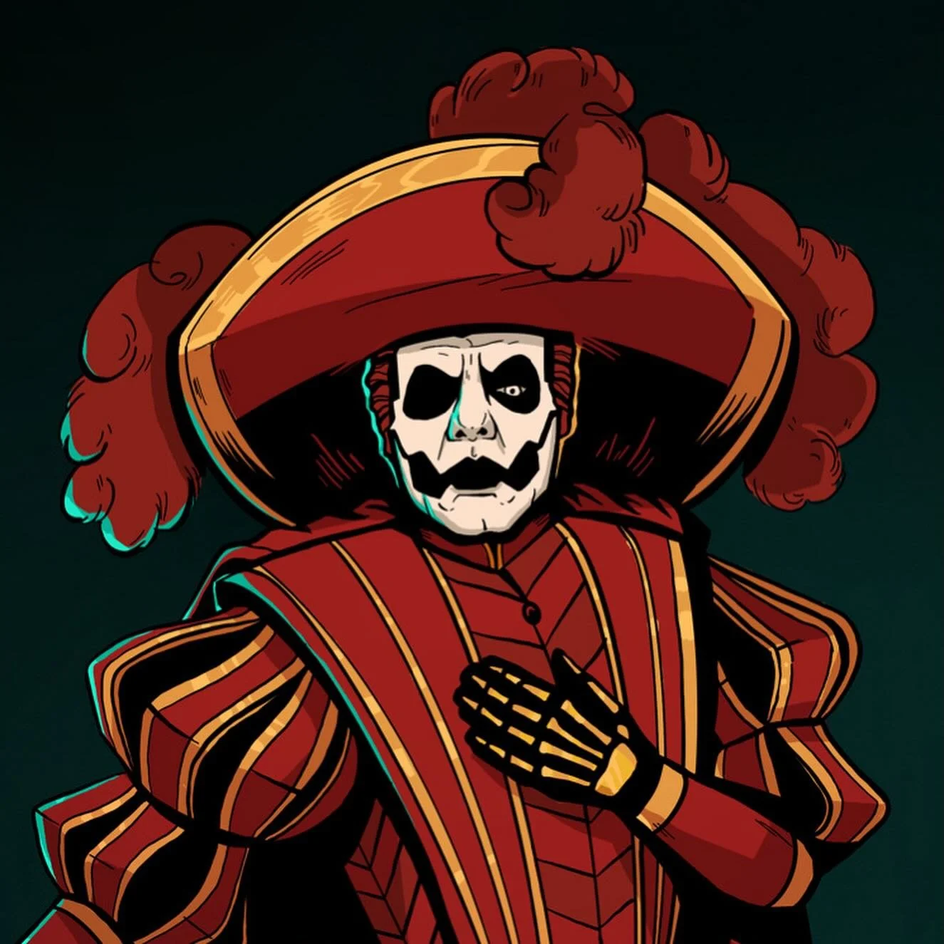 Hey!

It&rsquo;s been several minutes since I&rsquo;ve drawn anything new, but this one still hits. Red Death IV is such a delicious combination. I feel like one Halloween during his reign he pulled this costume out. 

Anyway, hopefully news stuff so