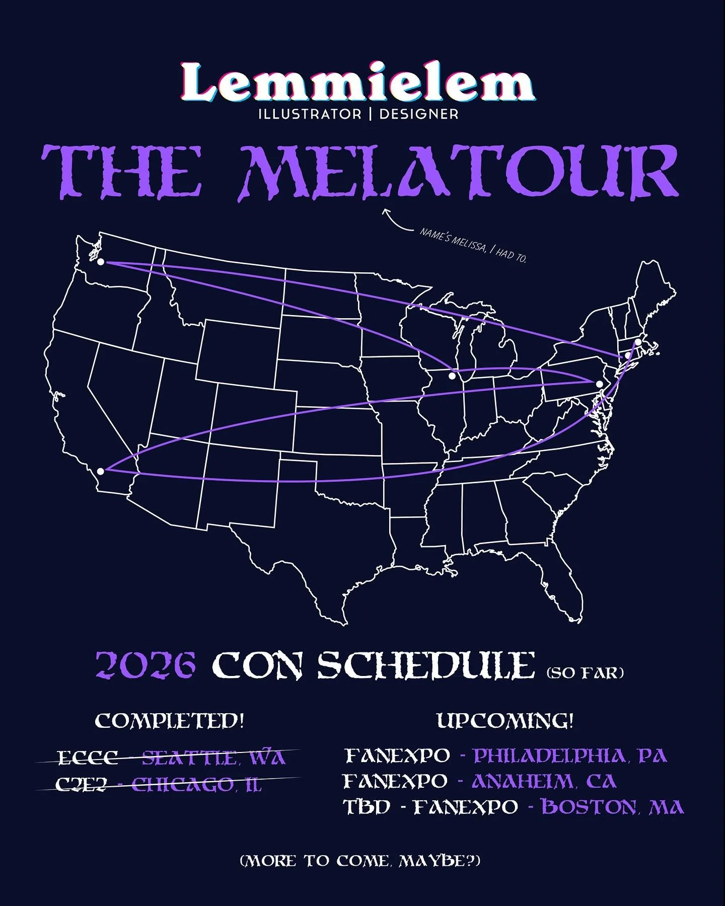 Children of the Internet!

For the first time ever, im taking this show on the road. Meaning, I&rsquo;m branching from doing my one show a year  At C2E2 and trying to meet new folks in new states.

Is there a chance i&rsquo;ll see you out there? Let 