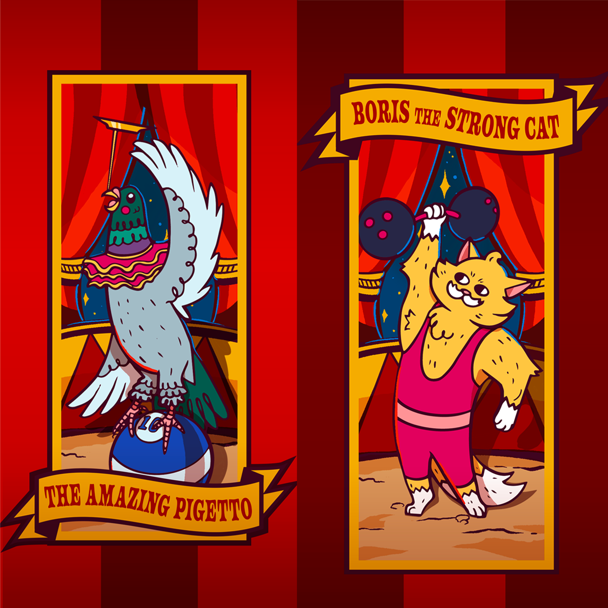 A menagerie of circus critters for NYCC.