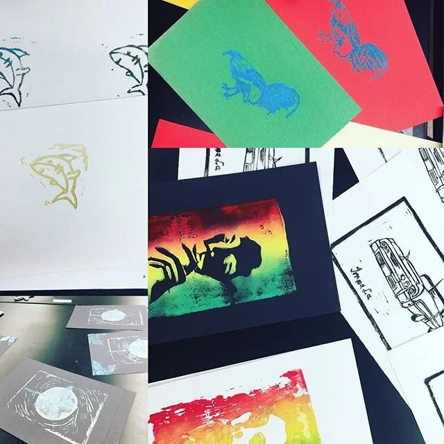Check out #babyshark 🦈 making a Linocut appearance in 1*....