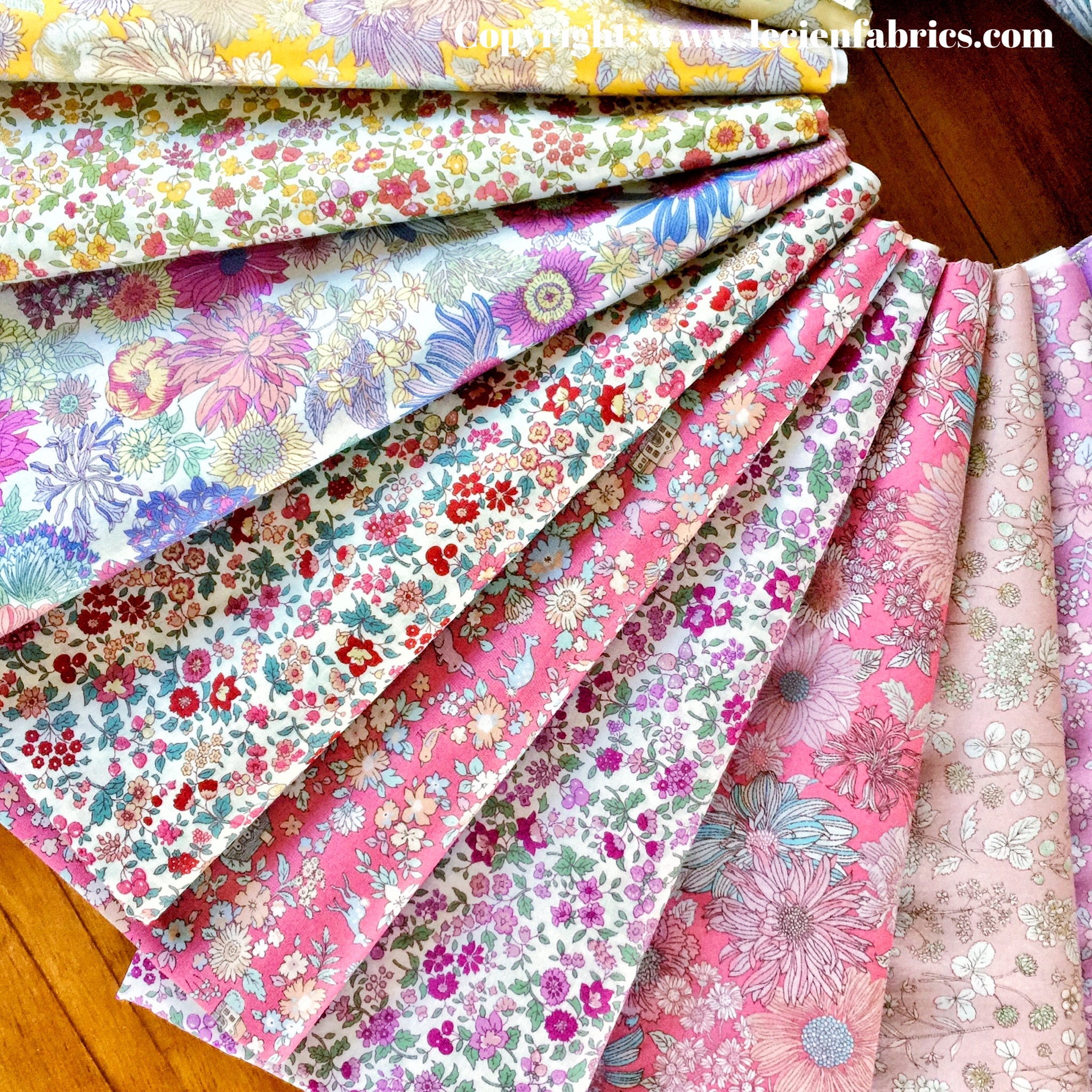 pink and lavender prints from memoire a paris collection 2017 by Lecien Fabrics
