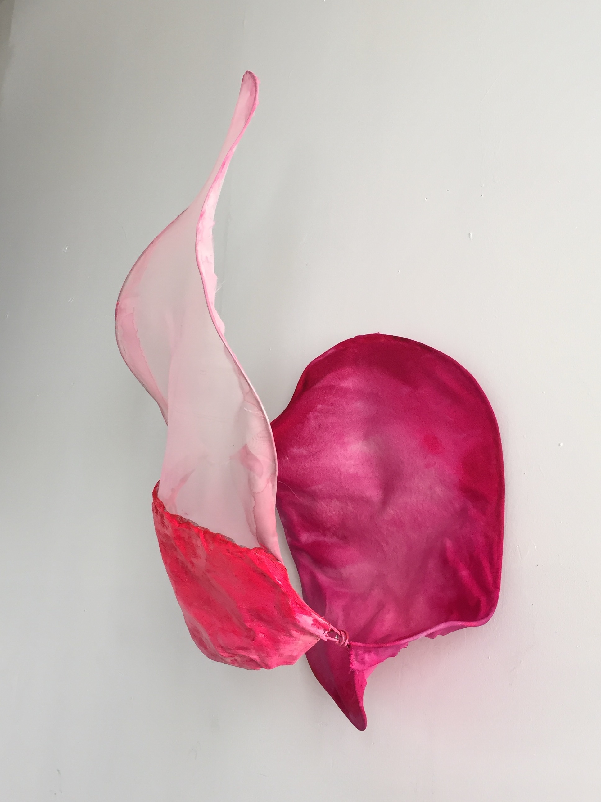    Pink  , acrylic, canvas, synthetic silk, aluminum, 40 x 26 x 26 in. 