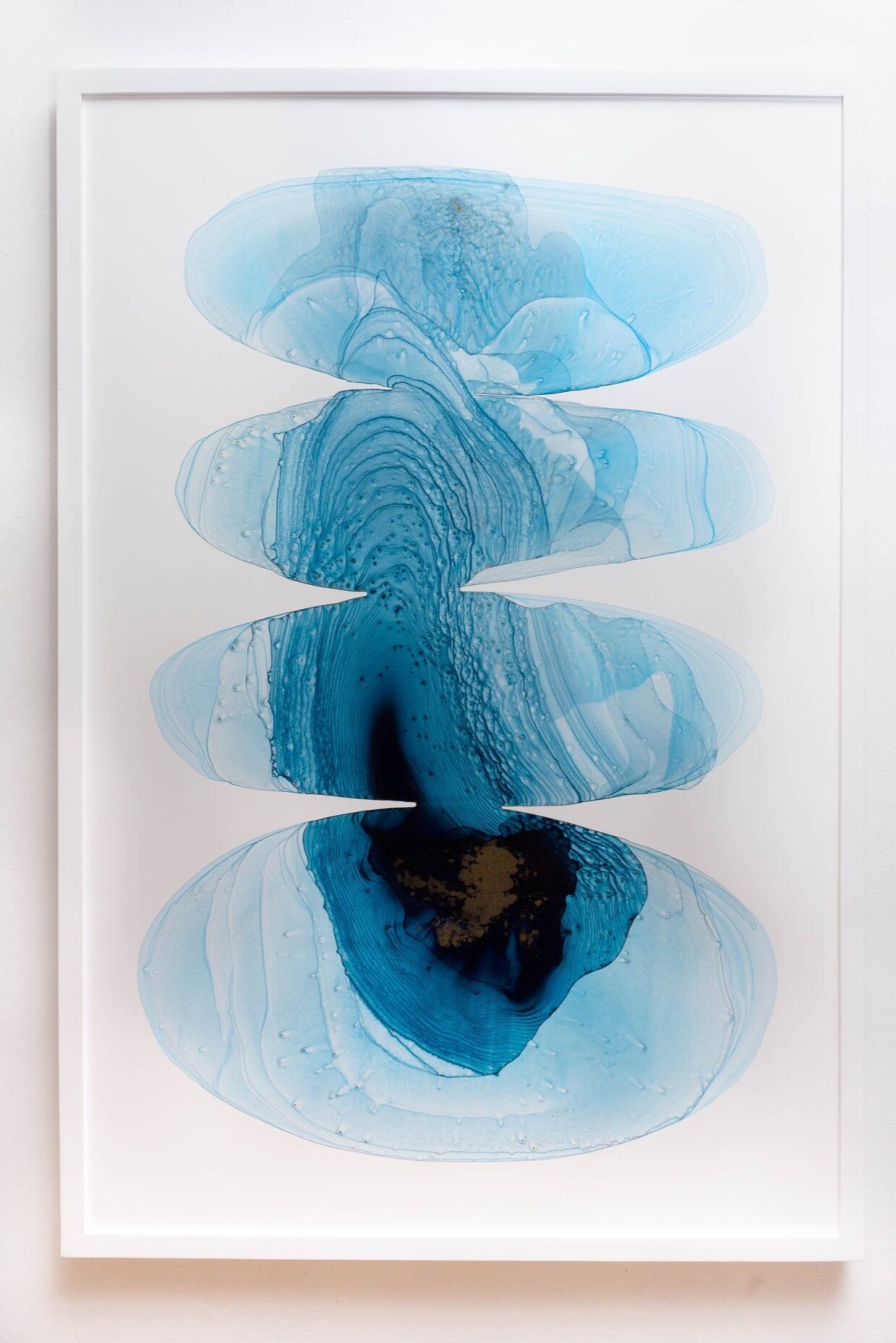    Balancing Act Series: Etched Blues  , acrylic on Yupo, 37 x 25 in., 2019 
