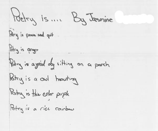 Poetry is by Jasmine