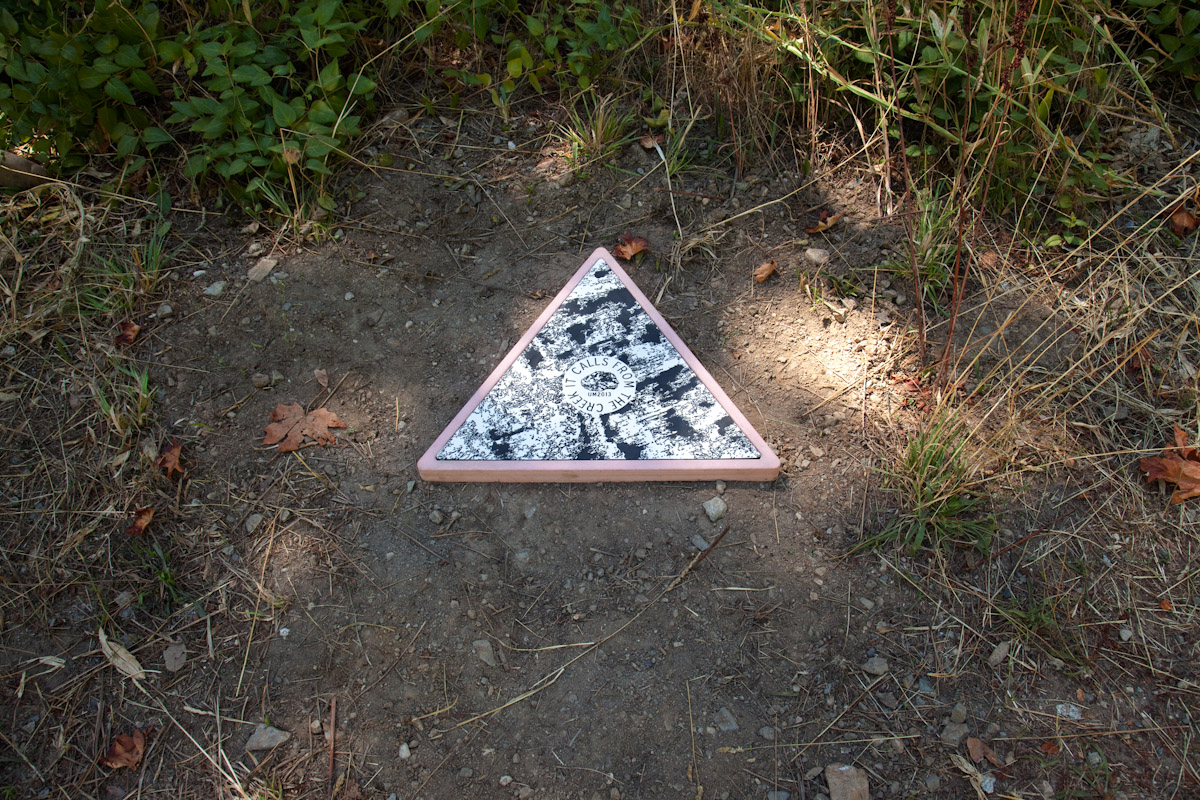 Nevada City marker. Concrete and milled ABS plastic.