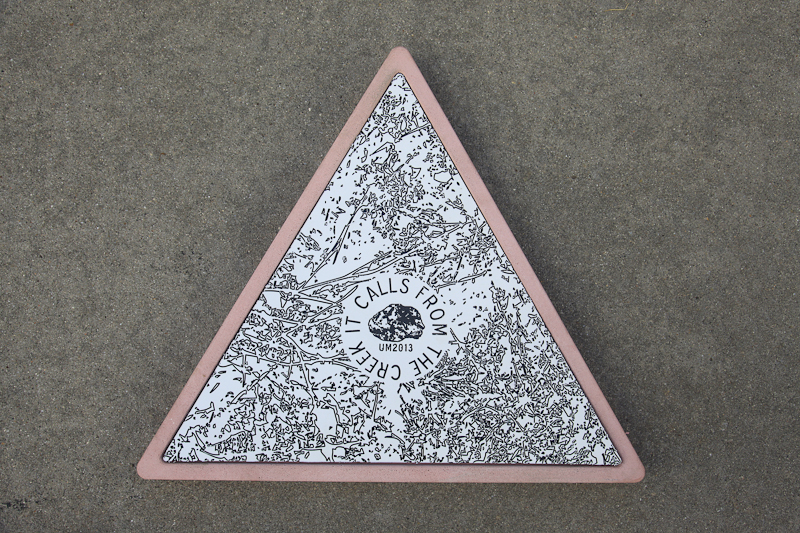 Detail of site marker paving stone