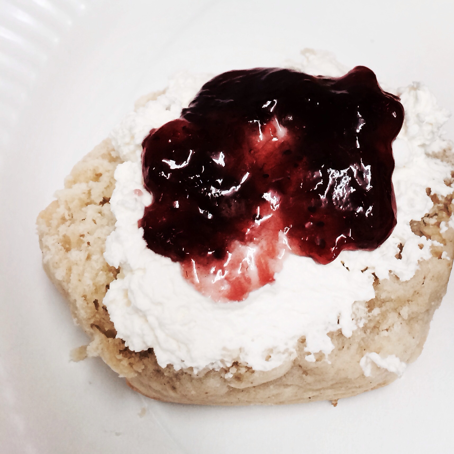 Clotted cream on a Scone