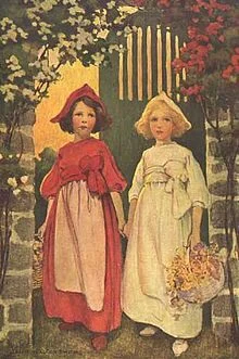 illustration from the fairytale Snow White and Red Rose