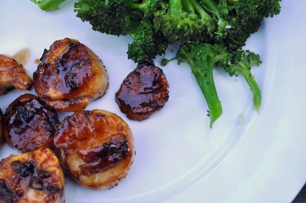 Pan fried scallops with cider syrup