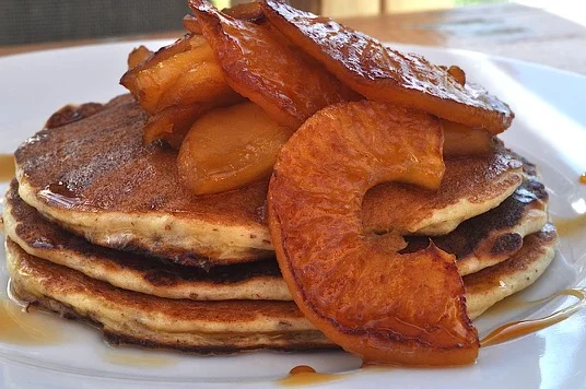 fried apples and cider syrup