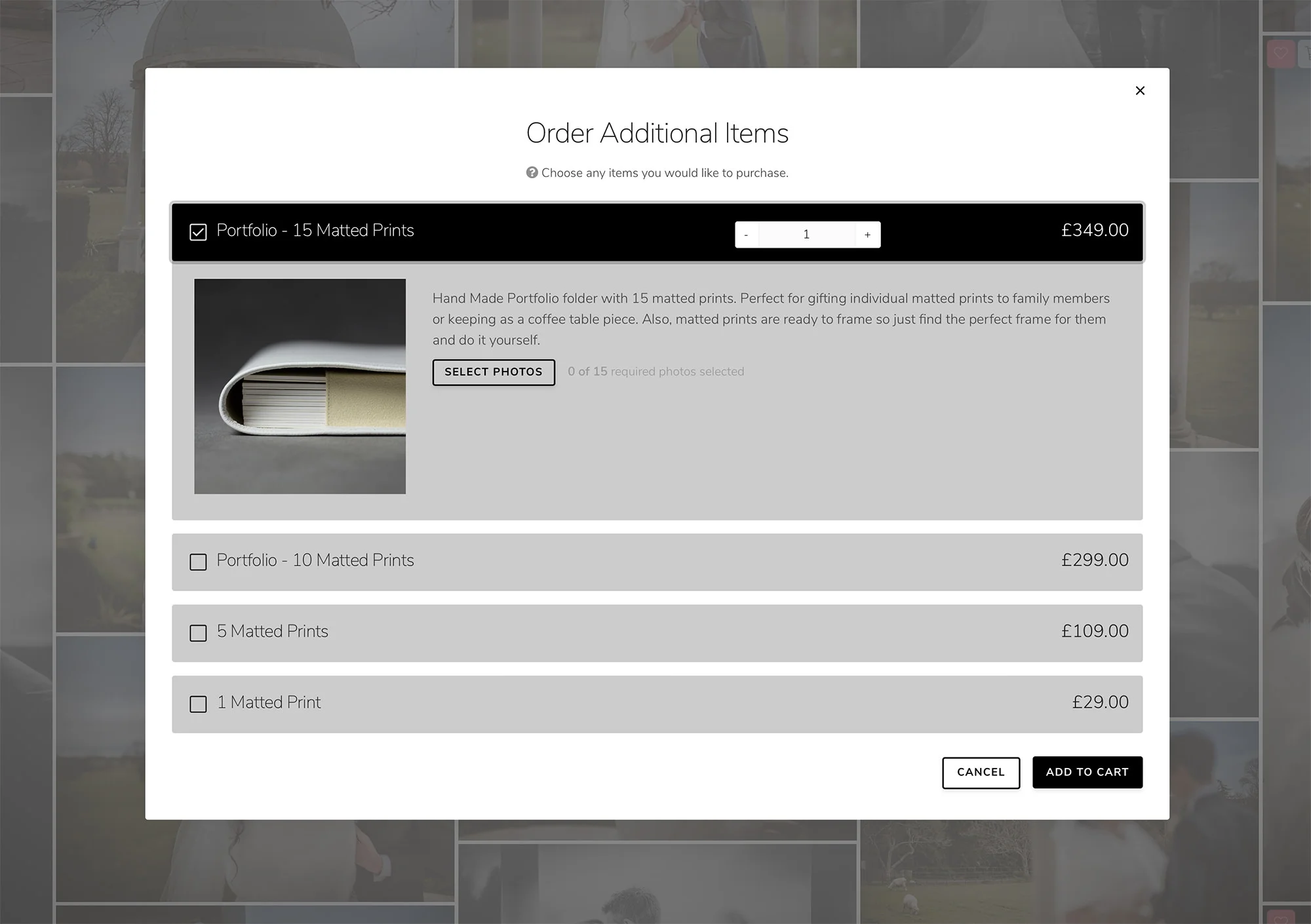 Bundles for matted prints - Portfolio Folders