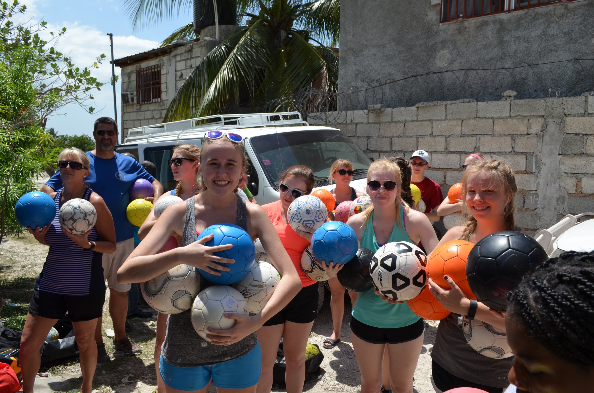  Soccer ball delivery to all the students! 