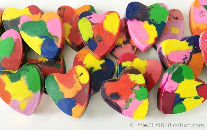 Melted Heart Crayons