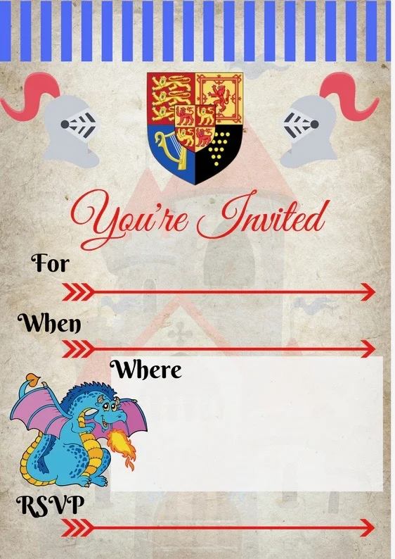 Knights Party Invite