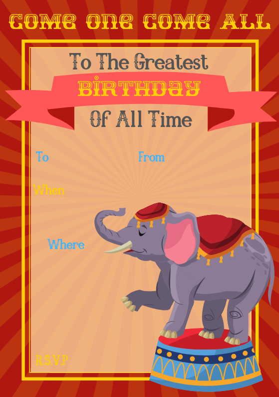Circus Invite