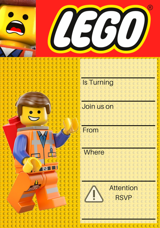 Lego Movie Invite