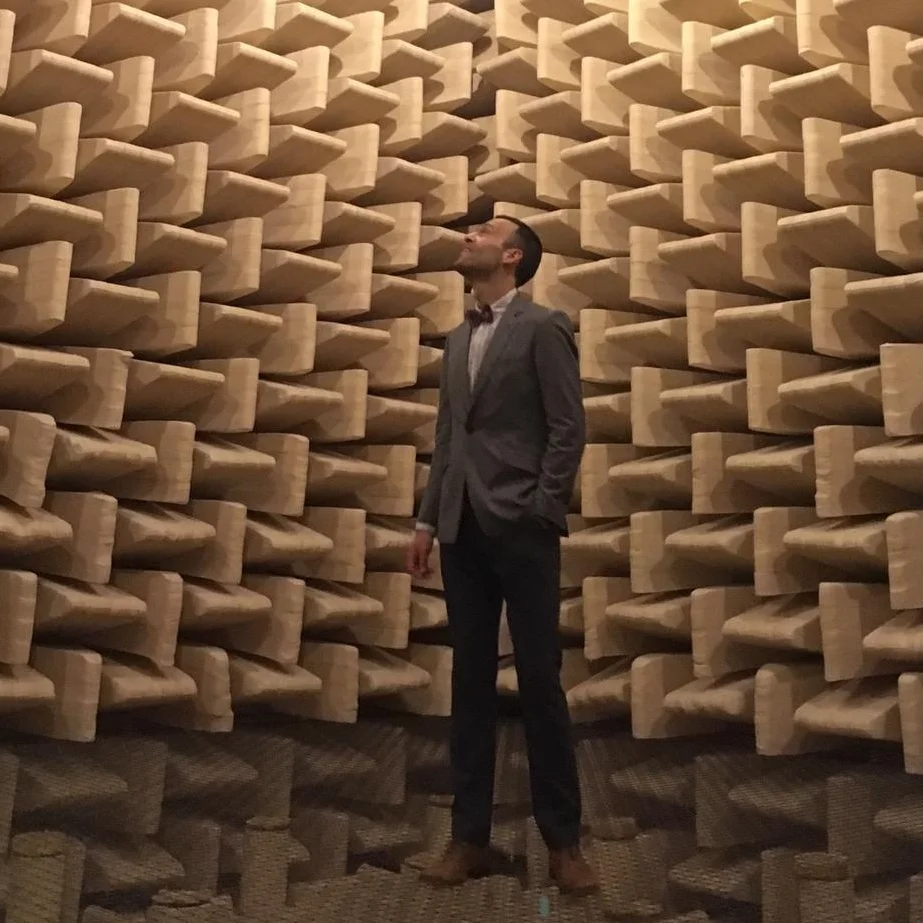 In the anechoic chamber at TU Delft, Netherlands (Photo Credit: Rolf Hut ).