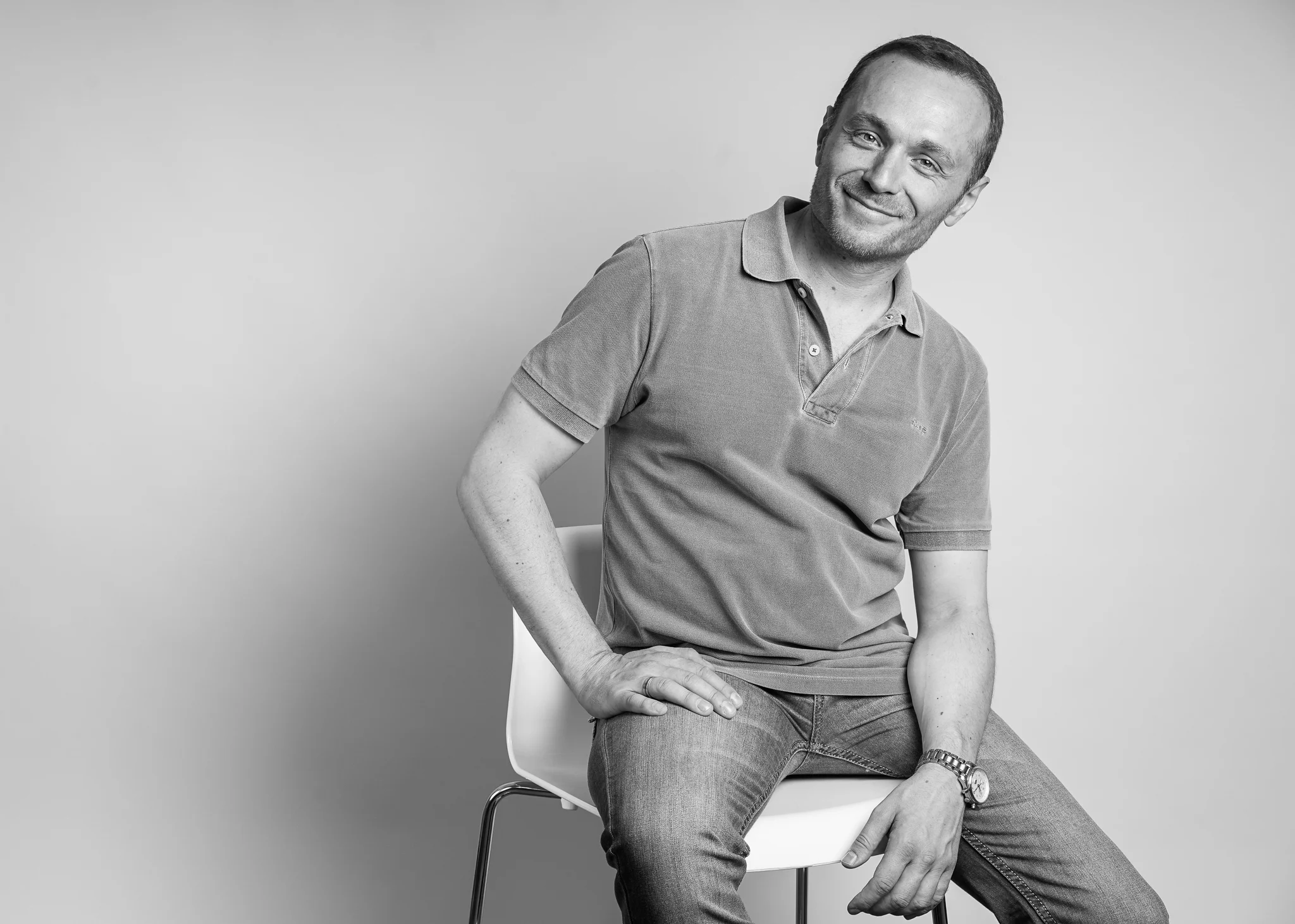 A friendly approachable image is often the best solution, so don't overthink your pose, and let yourself guided by instinct.