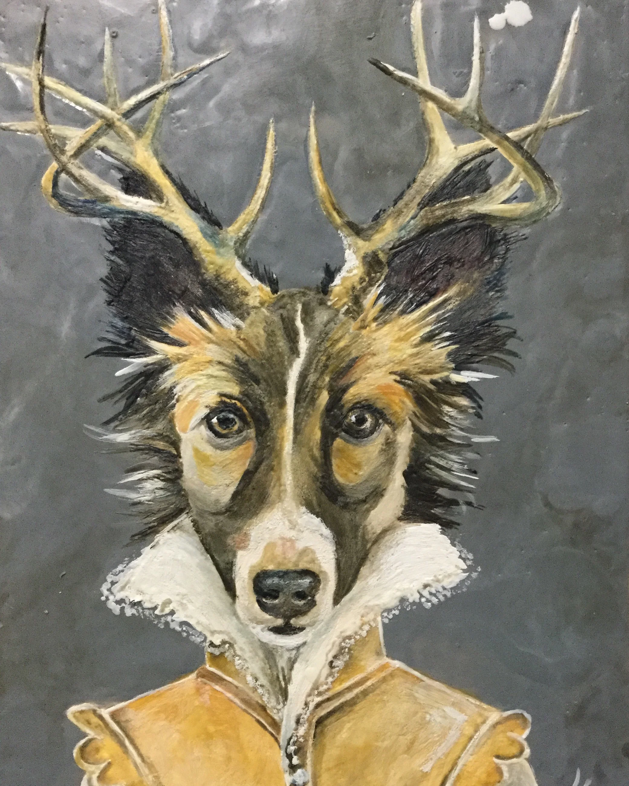 "Lady Lilou" Encaustic on Board 12 x 16