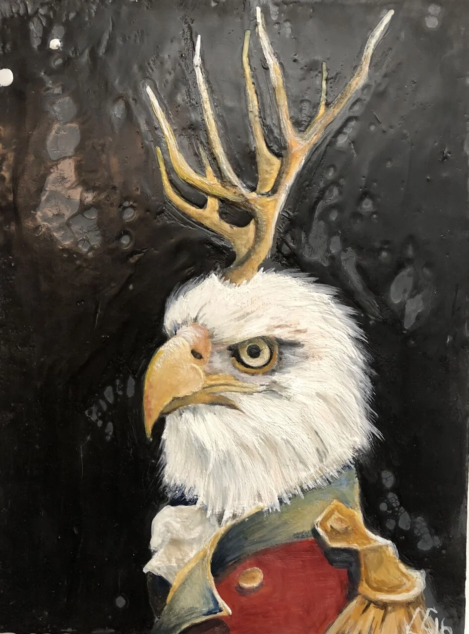 Honour.. 2016 Available 12"x 16" Encaustic on Panel