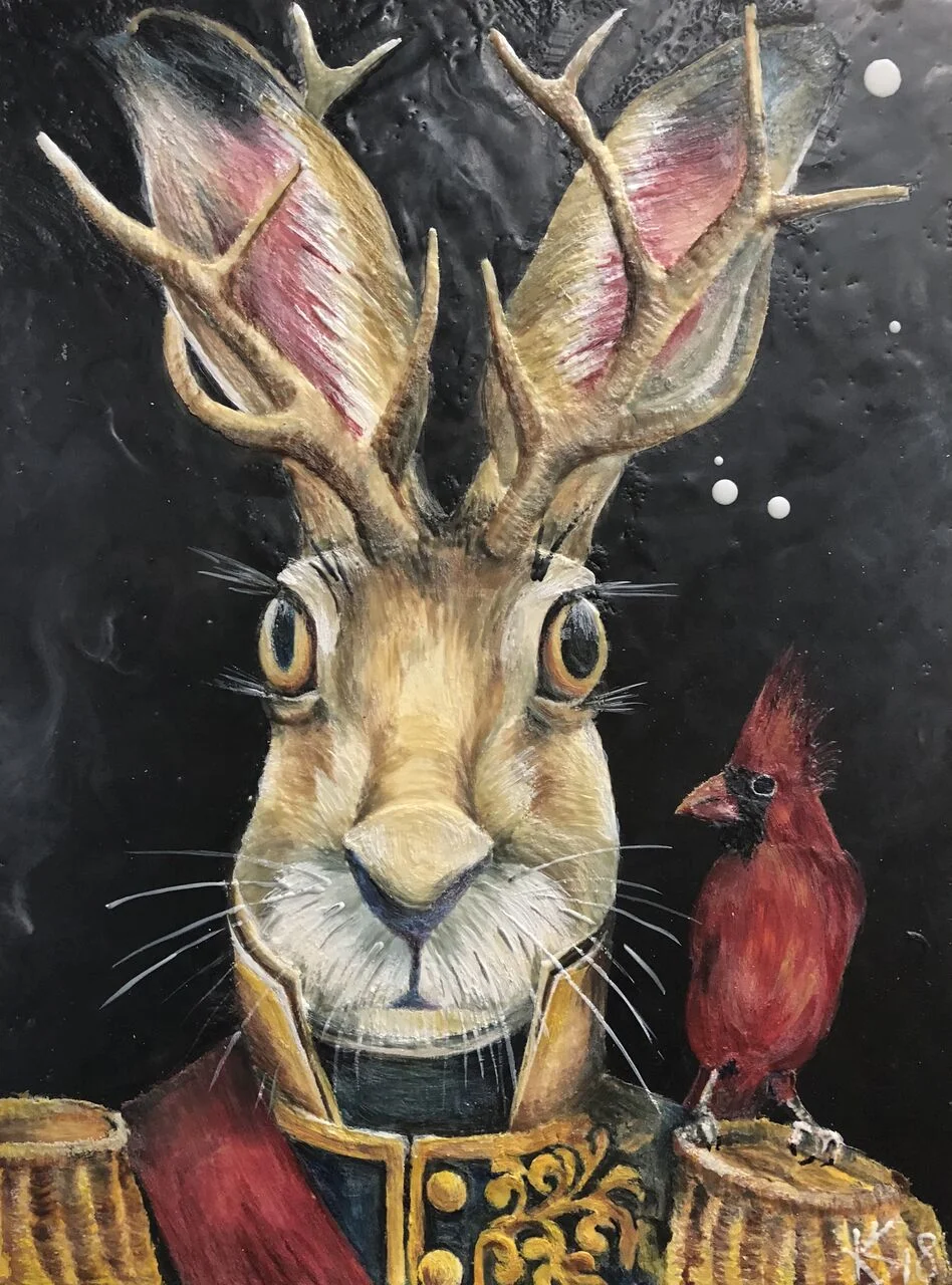 Wolesy 2018 Available.. 12"x 16" Encaustic on Panel