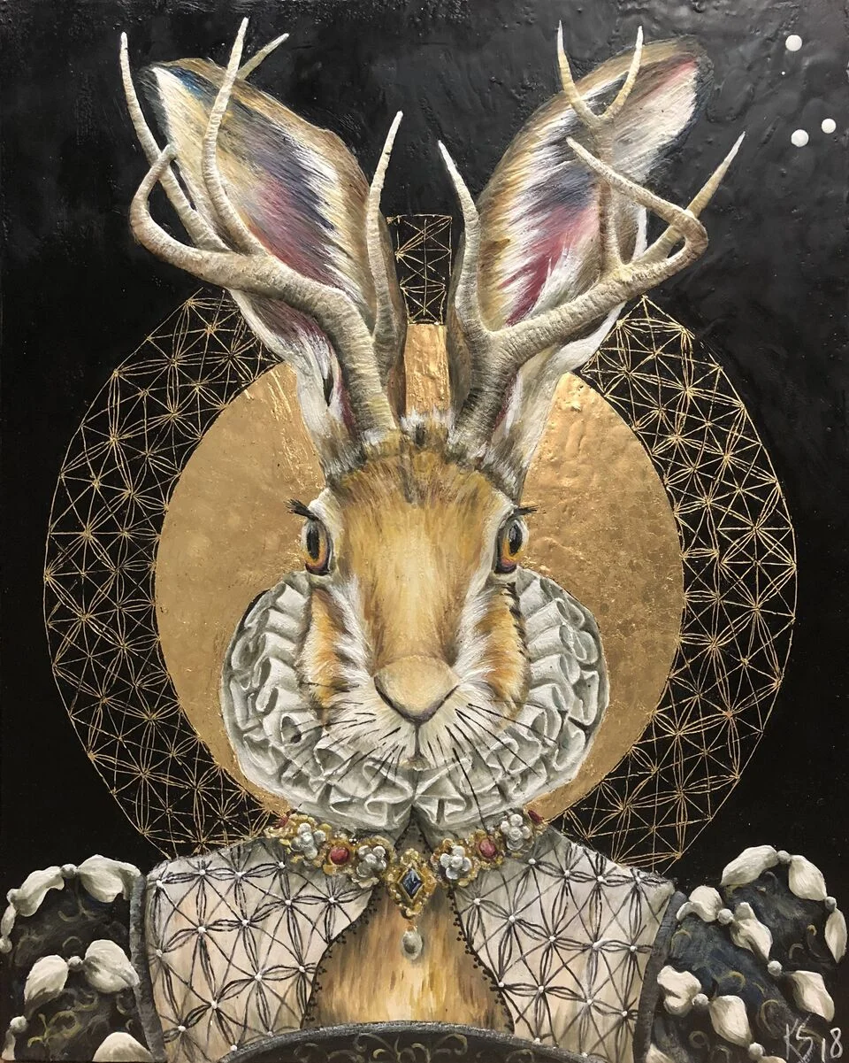 The Gilded Halo 2018 Available.. 24"x 30" Encaustic &amp; Gold Leaf on Panel