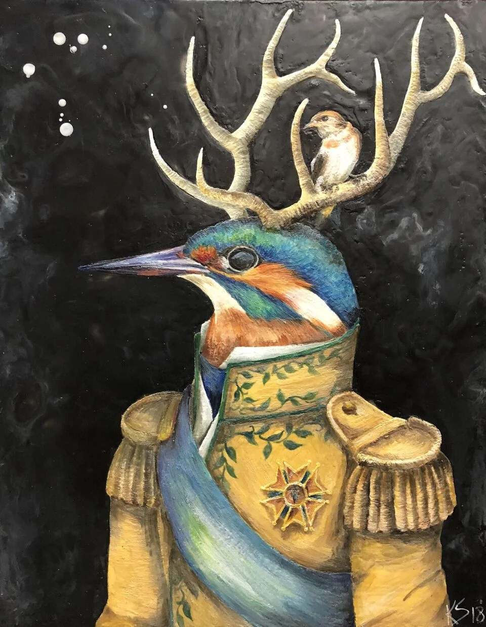 Fairy Martin 2018 Available.. 24"x 30" Encaustic on Panel