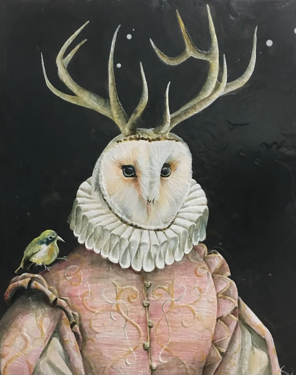 Pretty In Pink 2017 Available.. 24x30 Encaustic on Panel