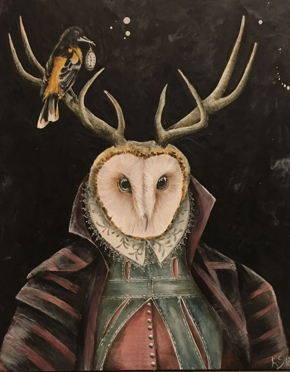 Time Flies 2018 Available.. 24x30 Encaustic on Panel